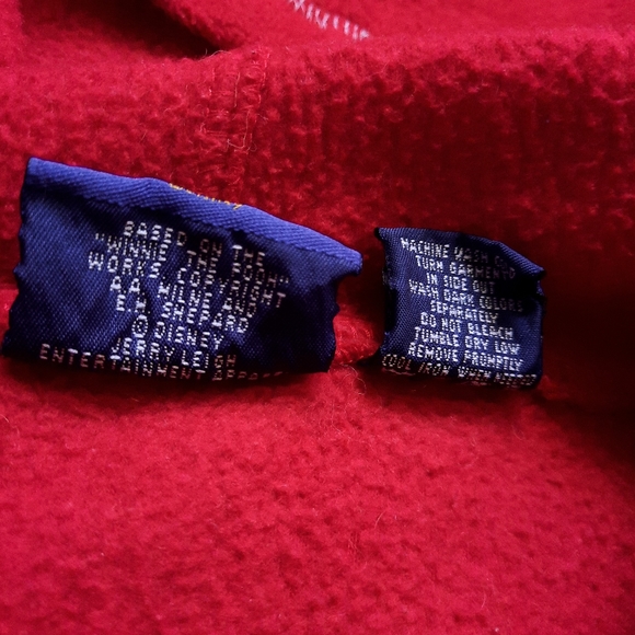 Vintage Disney Winnie the Pooh 100 Acre Wood Collection Red Fleece Hoodie M - Picture 5 of 6